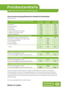 Strom Grundversorgung (Düsselstrom Klassik) mit Schwachlast StandI.	 Im Netto-Endpreis sind folgende Kosten enthalten: Stromsteuer	 Konzessionsabgabe