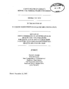 Motion of Joint Commission on Accreditation of Health Care Organizations For Leave to File Amicus Curiae Brief In Support of Evanston Northwestern Healthcare Corporation