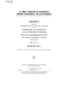 U.S. DIRECT ASSISTANCE IN AFGHANISTAN: ENSURING TRANSPARENCY AND ACCOUNTABILITY HEARING BEFORE THE