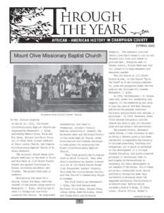 SPRINGMount Olive Missionary Baptist Church Pioneers from Fourth Street Church