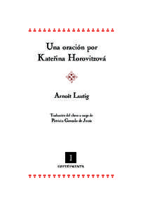 ∴∴∴∴∴∴∴∴∴∴∴∴∴∴∴∴∴∴  Una oración por Kateøina Horovitzová  Arnošt Lustig