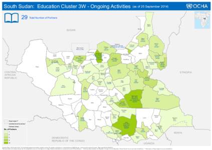 South Sudan: Education Cluster 3W - Ongoing Activities  29 (as of 25 September Sennar 2014)