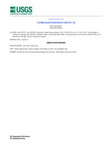 Water-Data Report[removed]ALSEK RIVER NEAR YAKUTAT, AK Gulf of Alaska Basin Yakutat Bay Subbasin LOCATION.--Lat 59°2342, long 138°0455 referenced to North American Datum of 1927, in NW ¼ NE ¼ sec.1