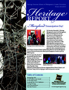 Heritage Tourism Alliance of Montgomery County Newsletter Winter[removed]report Maryland