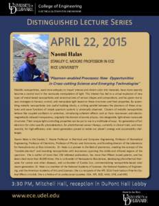 College of Engineering ELECTRICAL & COMPUTER ENGINEERING Distinguished Lecture Series  APRIL 22, 2015