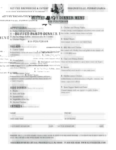SLY FOX BREWHOUSE & EATERY  PHOENIXVILLE, PENNSYLVANIA Buffet Party DINNER MENU $30 per person