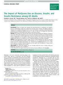 The Impact of Marijuana Use on Glucose, Insulin, and Insulin Resistance among US Adults