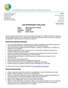 CALIFORNIA POLLUTION CONTROL FINANCING AUTHORITY MEMBERS 915 Capitol Mall, Room 457 Sacramento, CA[removed]p[removed]