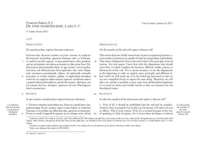 Francisco Suárez, S. J. DE FINE HOMINIS DISP. 1, SECT. 11 © Last revision: January 6, 2011