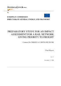 Advisory  To: EUROPEAN COMMISSION DIRECTORATE GENERAL ENERGY AND TRANSPORT