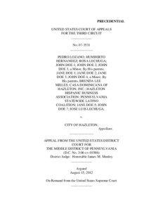 PRECEDENTIAL UNITED STATES COURT OF APPEALS FOR THE THIRD CIRCUIT ____________ No_____________