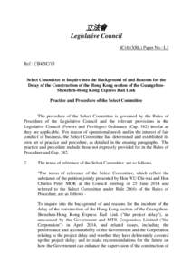 立法會 Legislative Council   SC(4)(XRL) Paper No.: L3    