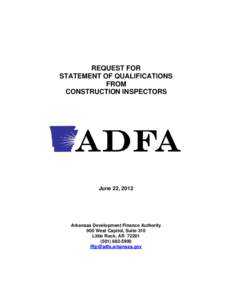 REQUEST FOR STATEMENT OF QUALIFICATIONS FROM CONSTRUCTION INSPECTORS  June 22, 2012