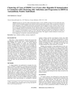 Vaccination / Vaccination schedule / Hepatitis B vaccine / Insulin-dependent diabetes mellitus / Diabetes mellitus type 1 / Pertussis / MMR vaccine / Diabetes mellitus / Bacillus Calmette-Guérin / Medicine / Health / Vaccines