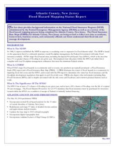 Atlantic County, New Jersey Flood Hazard Mapping Status Report