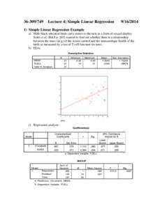 [removed]Lecture 4: Simple Linear Regression[removed]