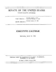 SENATE OF THE UNITED STATES NINETY-EIGHTH CONGRESS FIRST SESSION {  Convened January 3, 1983