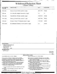 Withdrawal/Redaction Sheet Clinton Library DOCUMENT NO. AND TYPE