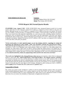 Business / WWE / Income statement / WrestleMania XXVII / No Way Out / Income tax in the United States / WrestleMania XXV / Income / American Recovery and Reinvestment Act / WrestleMania / Finance / Accountancy