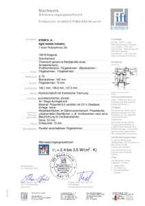 Nachweis Wärmedurchgangskoeffizient Prüfbericht[removed]PB06-K20-06-de-01 Auftraggeber