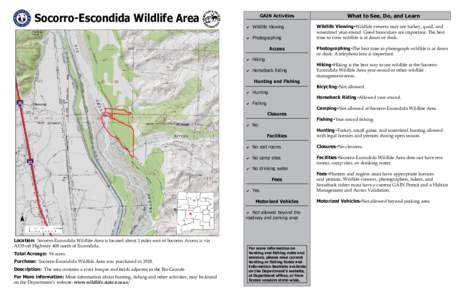 Socorro-Escondida Wildlife Area  GAIN Activities a Wildlife Viewing a Photographing Access