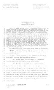 MISSISSIPPI LEGISLATURE  REGULAR SESSION 2007 By: