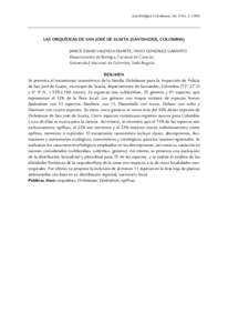 Acta Biológica Colombiana, Vol. 9 No. 2, 2004  LAS ORQUÍDEAS DE SAN JOSÉ DE SUAITA (SANTANDER, COLOMBIA)