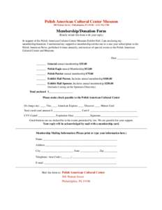 Cultural Center Membership Form