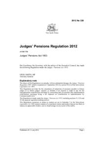 2012 No 320  New South Wales Judges’ Pensions Regulation 2012 under the