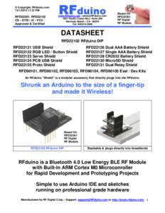 © Copyright, RFduino.com[removed]:37 PM RFduino  RFD22301, RFD22102