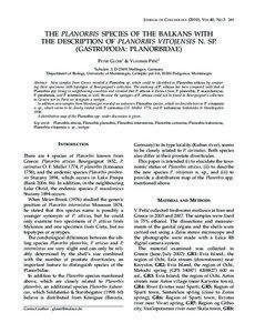 Journal of Conchology (2010), Vol.40, No[removed]The Planorbis species of the Balkans with