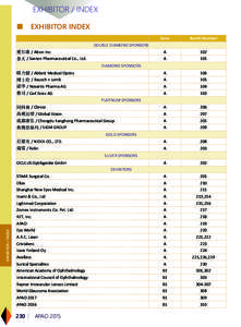 EXHIBITOR / INDEX ■	 EXHIBITOR INDEX Zone Booth Number