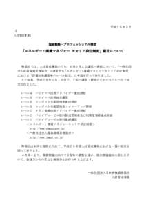 平成２８年３月 【 人材育成事業】 国家戦略・プロフェッショナル検定