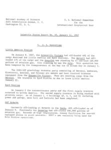 National Academy of Sciences 	U. S. National Committee 2101 Constitution Avenue, N. W. 	 for the Washington 25, D. C. 	 International Geophysical Year  Antarctic Status Report No. 10, January 11, 1957