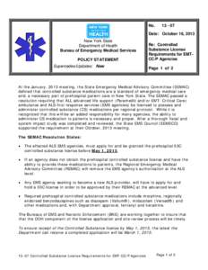 Emergency Medical ServicesRequirements for ALS Course Sponsors Granting Advanced Standing