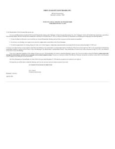 FIRST GUARANTY BANCSHARES, INC. 400 East Thomas Street Hammond, LouisianaNOTICE OF ANNUAL MEETING OF STOCKHOLDERS TO BE HELD ON MAY 21, 2015