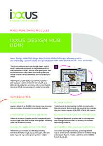 REINV ENT Y OUR C ONTENT  IX XU S P U B L I S H I NG M O D U LE S IXXUS DESIGN HUB (IDH)