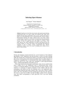 Indexing Open Schemas Neal Sample1,2, Moshe Shadmon2 1 Department of Computer Science, Stanford University, Stanford, CA 94305, USA