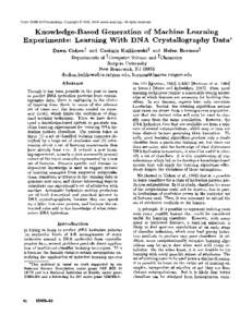 Knowledge-Based Generation of Machine-Learning Experiments: Learning with DNA Crystallography Data