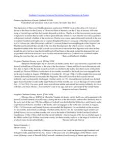 Southern Campaign American Revolution Pension Statements & Rosters Pension Application of James Cardwell W2998 Transcribed and annotated by C. Leon Harris. Revised 4 July[removed]The deposition of Sherwood Maddox [pension 