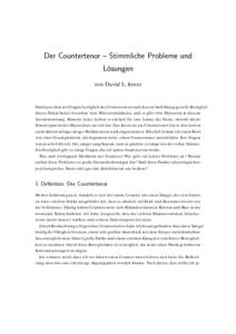 Der Countertenor – Stimmliche Probleme und L¨osungen von David L. Jones ¨ ¨