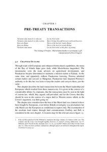 CH APTER 3  PRE-TREATY TRANSACTIONS