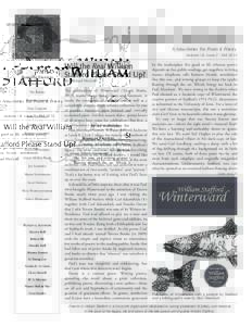 William Stafford / Kim Stafford / Peter Sears / Stafford / Robert Bly / Mary Barnard / American literature / Oregon / American poetry
