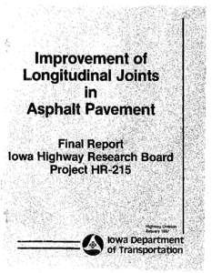 Improvement of Longitudinal Joints in Asphalt Pavement