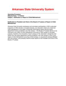 Public universities / Association of Public and Land-Grant Universities / Arkansas State University System / Arkansas State University / Child abuse / Abuse / Child Maltreatment / Arkansas / Arkansas State University-Beebe / Craighead County /  Arkansas / North Central Association of Colleges and Schools / American Association of State Colleges and Universities