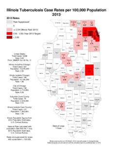 Illinois Tuberculosis Case Rates per 100,000 Population[removed]Rates Rate Suppressed  Jo Daviess