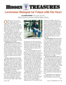 Landowner Manages for Future with His Heart By COLEEN VANSANT, Information Specialist Alabama Forestry Commission, Northeast Region, Cullman VER the last 14 years I have met, talked to, and visited with many TREASURE For