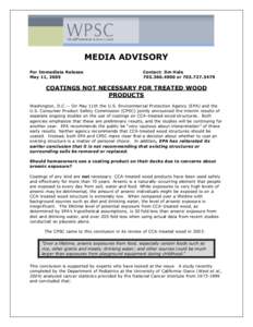 MEDIA ADVISORY For Immediate Release May 11, 2005 Contact: Jim Haleor