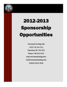 [removed]Sponsorship Opportunities Crestwood Curling Club[removed]Ave N.W. Edmonton AB T5N 0C5