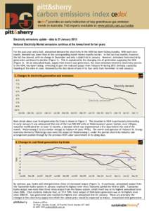 National Electricity Market / Electricity generation